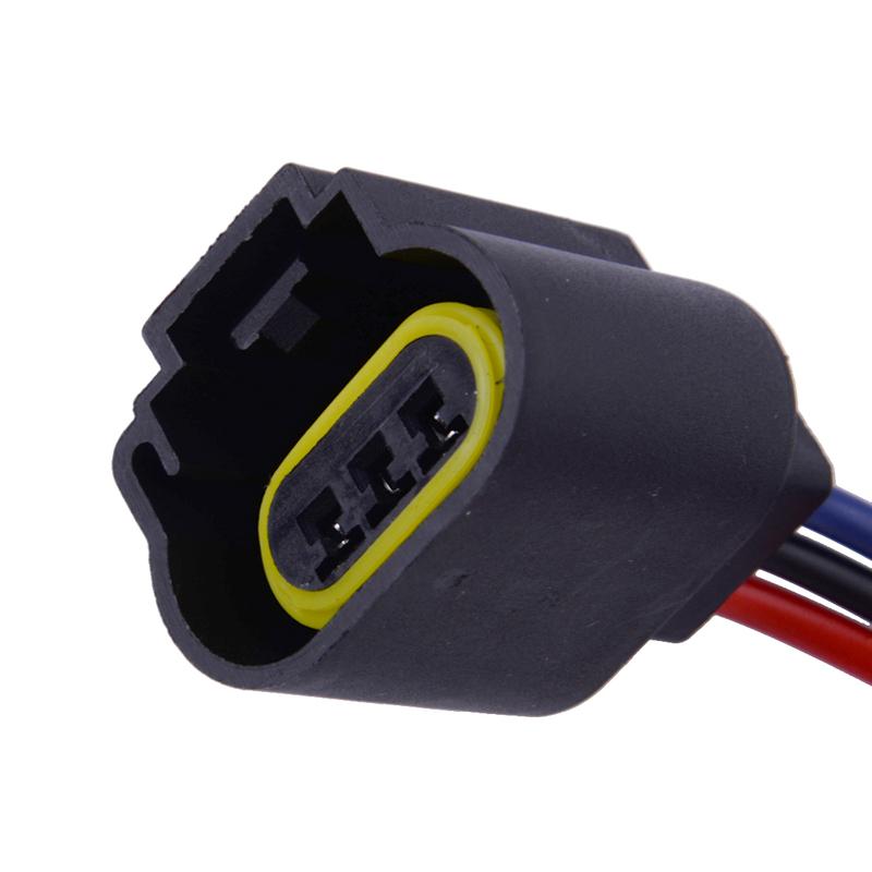 Universal 12V 2pcs H13 9008 Female Headlight Socket LED Plug Wire Harness Adapter Connector