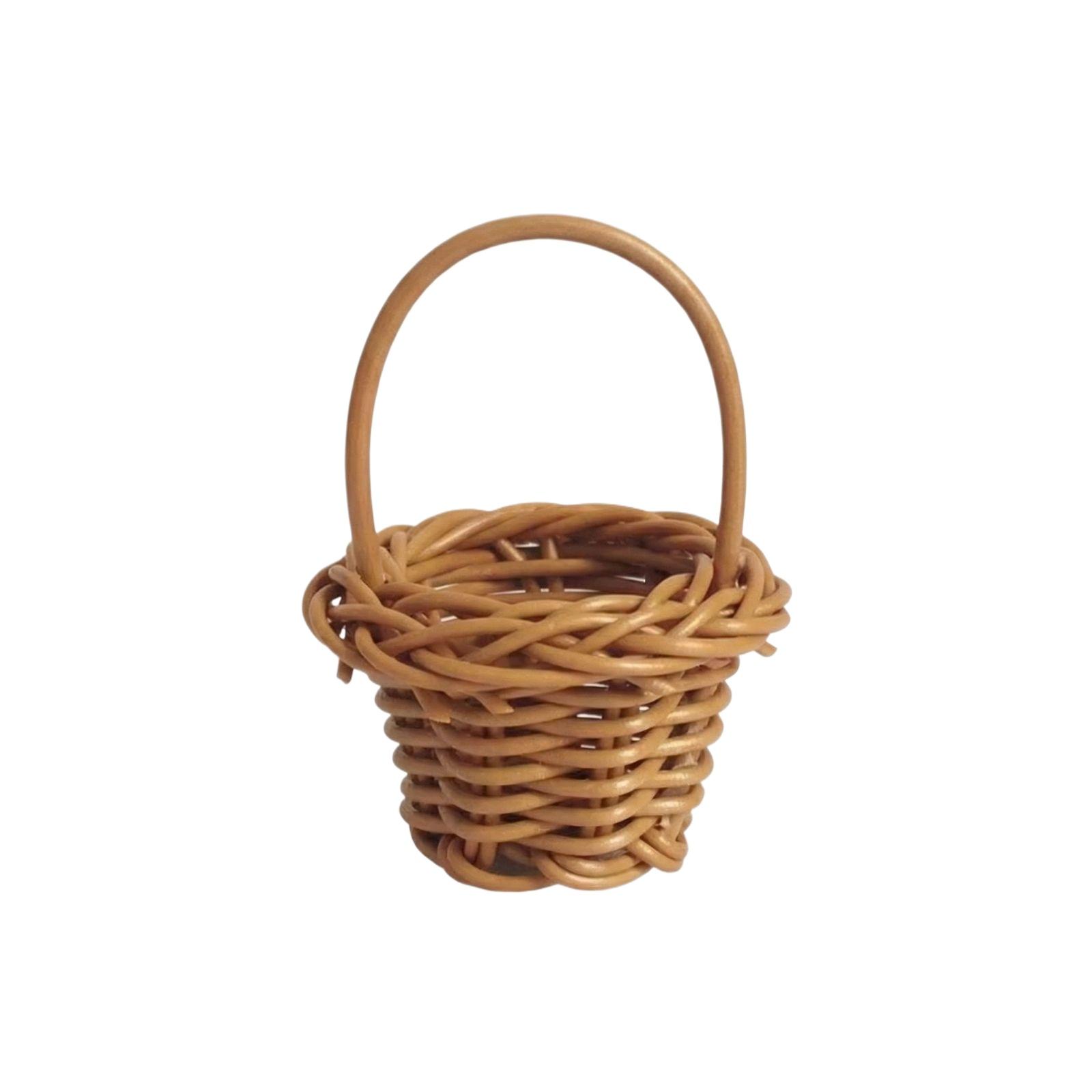 Очень маленькая корзина, Аксессуары для игрушек Маленькая корзина для переноски Плетеная из лозы Маленькая корзина Цветочная корзина One Size коричневый