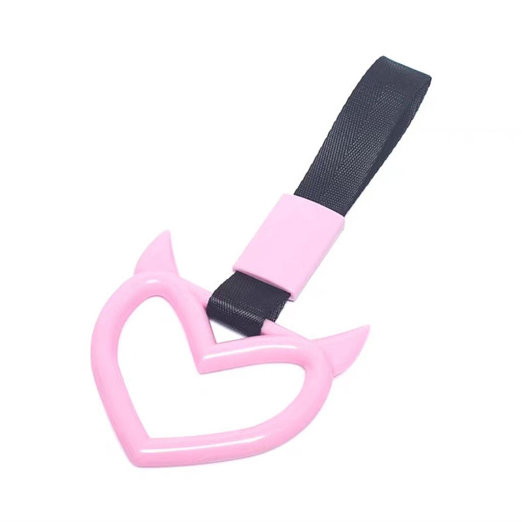 Car Handle Devil Heart Hanging Ring Hand Strap Train Bus Handle Bumper Warning Ring Auto Interior Decorative Accessories