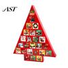 DIY Christmas Countdown Calendar Tree Advent Box, Surprising Shaped Paper Hole Punch Cardboard Ornament Box Gift Fillable for Candy Small Toys,