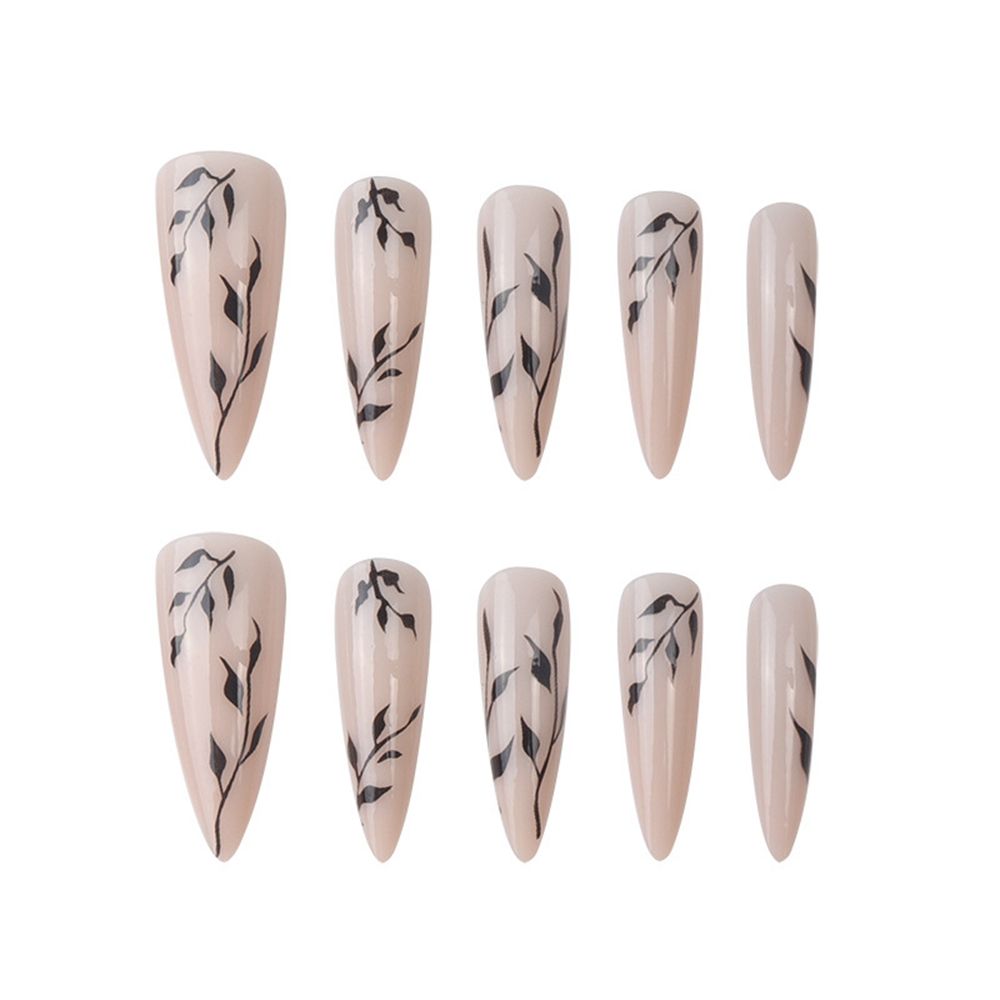 Artificial Nail Tips Full Cover Almond Plum Blossom Stiletto False Nails Fake Nails Wearable