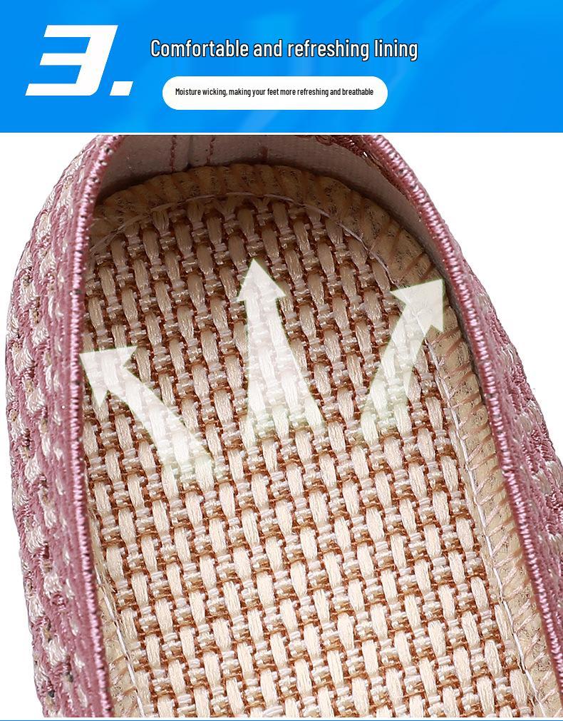 Damskie lekkie letnie buty z siateczki - Wygodne i oddychające płaskie sneakersy dla kobiet w średnim wieku i starszych w stylu Starego Pekinu