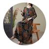 Printed Round Neck Loose Plus Size Long Sleeve Dresses for Women