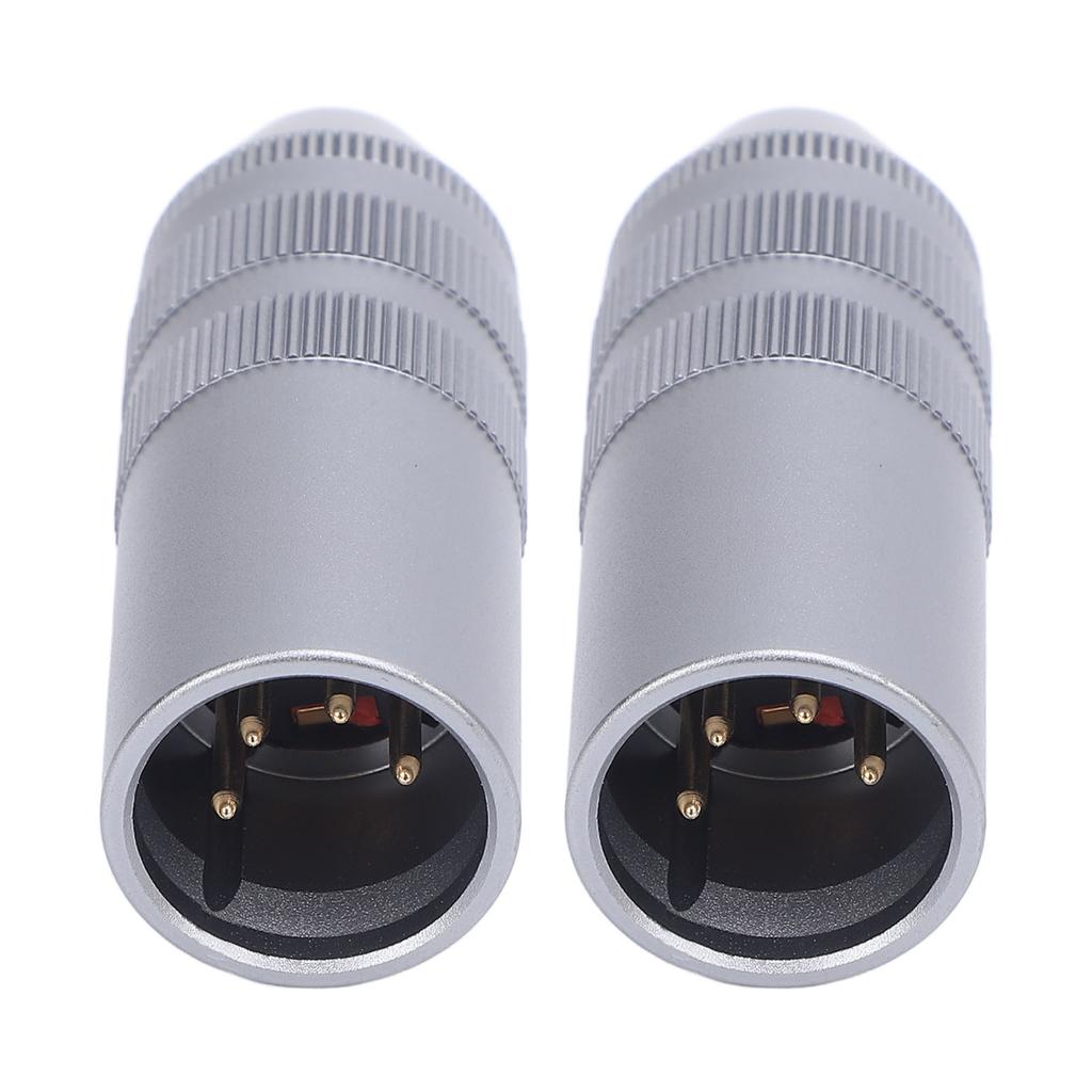 2Pcs 4 Pin XLR Male to 4.4mm Balanced Female Adapter XLR Male to 4.4mm Female Adapter for Microphones Mixers Active