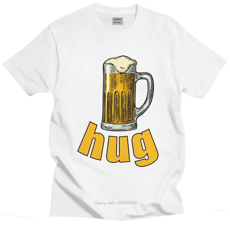 

Funny Beer Hug Man T Shirt Preshrunk Cotton Tshirt Alcohol Drinking Lover Tee Tops Short Sleeved Graphic Tshirt Clothes Gift S