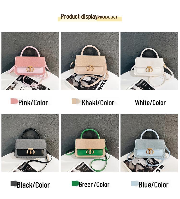2025 Summer Retro Textured Color Block Square Crossbody Bag for Women