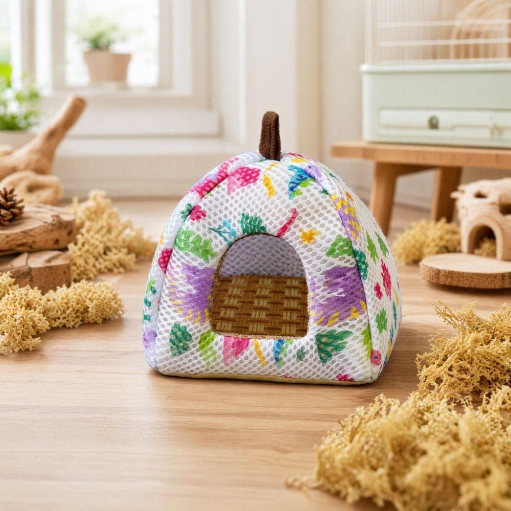 Breathable Small Pet Bed Arched Door Cooling Pet Hideout Lightweight Mesh Shelter Cage Decor