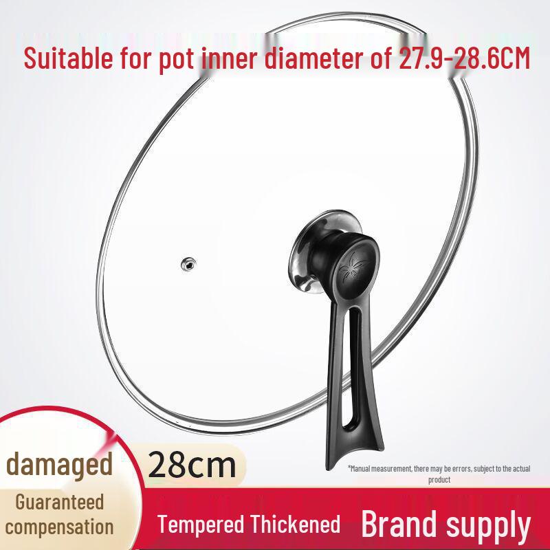 Universal Tempered Glass Stainless Steel Lid for Flat-Bottomed Pans and Woks