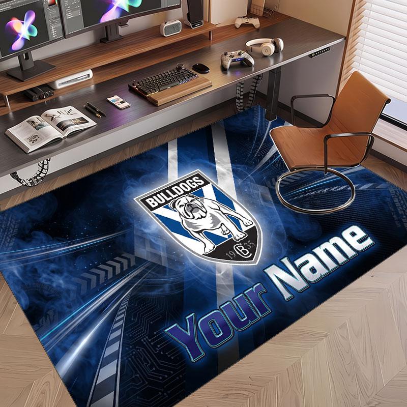Custom Rug Canterbury-Bankstown Bulldogs Pattern Print Name Text Soft Non‑Slip Floor Carpet for Home Indoor Decoration