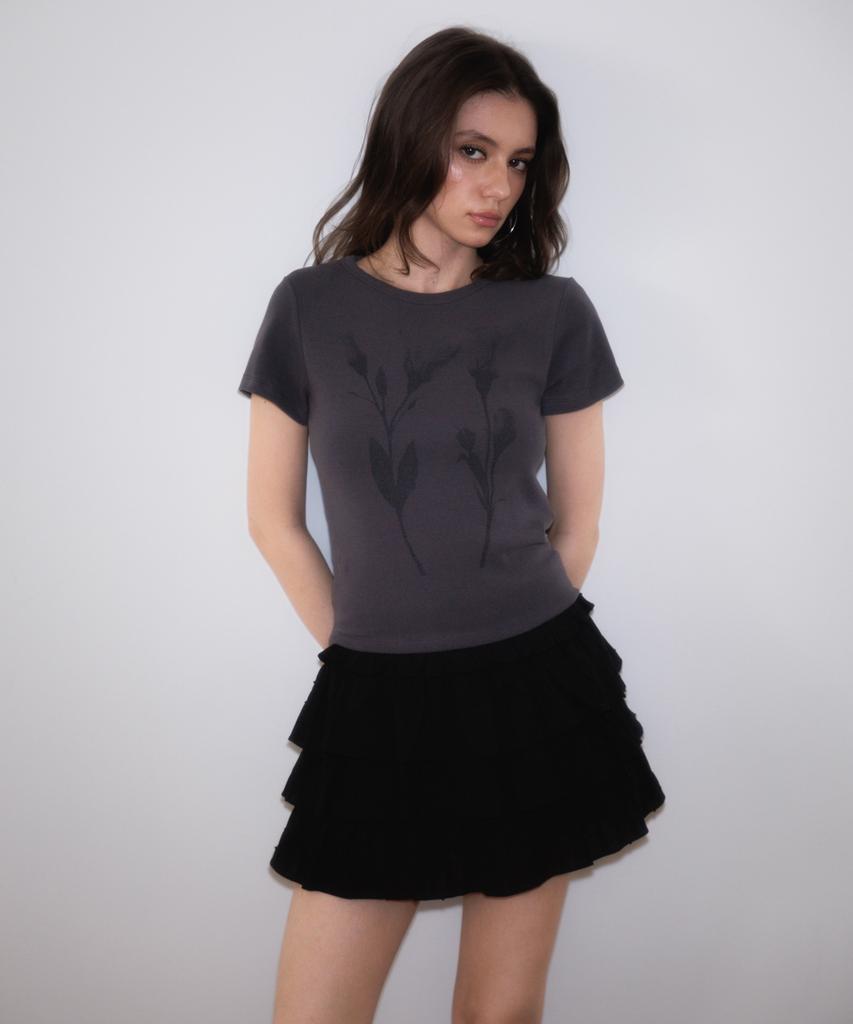 ROSEFRANTZ Lovely Flare Cancan Mini Skirt [Black]