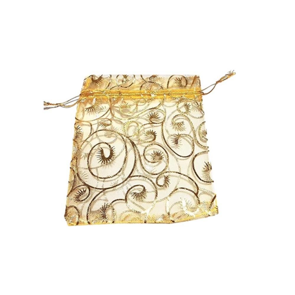 50/100pcs Organza Wedding Party Favor Gift Bag Gold Candy Gift Packing Bags  Wedding Candy Gift Bags