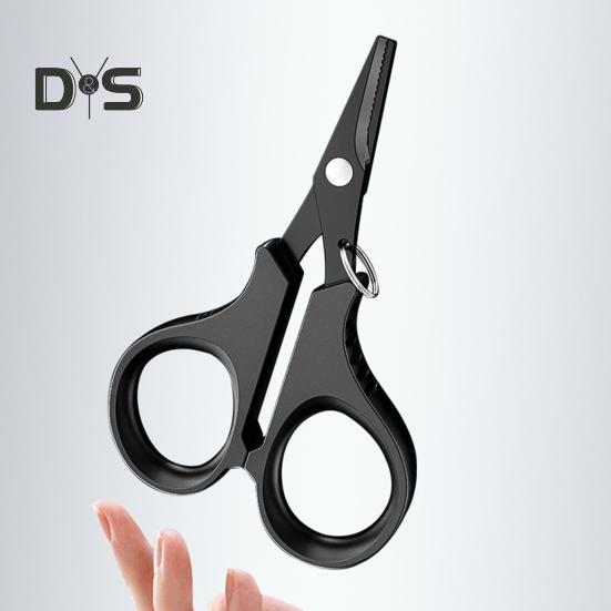 Fishing Scissor with Anti-lost Hand Rope Sharp Serrated Blade Compact Design Portable Multi-functional Metal Scissor