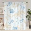 Set Of 2 Shell Conch Printed Curtains Pole Bag Christmas Decorations Home Room Curtain Made Polyester