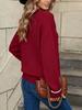 2025 Autumn-Winter Plus Size European American Women's Heart Round Neck Casual Knit Sweater