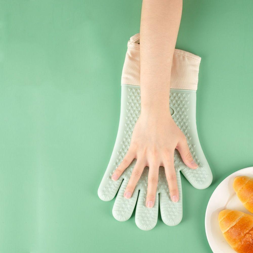 Heat Resistant Baking Gloves Double Layer Kitchen Gloves Baking Utensils Oven Gloves  Home