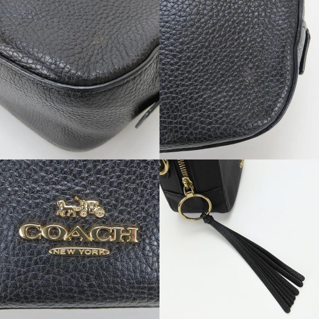 Used COACH Shoulder Bag 29411 Camera bag leather black Pochette