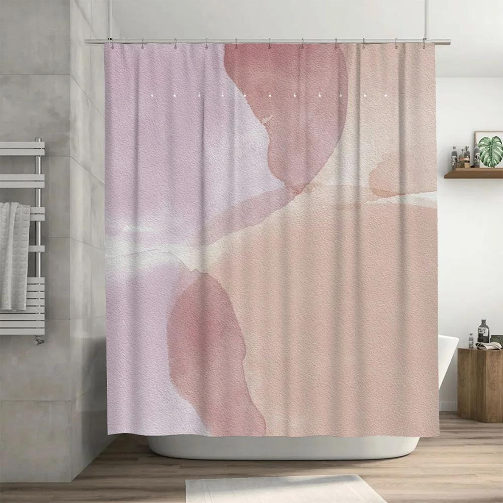Soft Pink Watercolor Shower Curtain Modern Bathtub Decor DIY Home Improvement Ideas #HomeDecor #ShowerCurtains #BathtubDecoratio