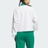 adidas Verbiage Crew Jacket With Polo Collar Women Activewear Tops White JE3617