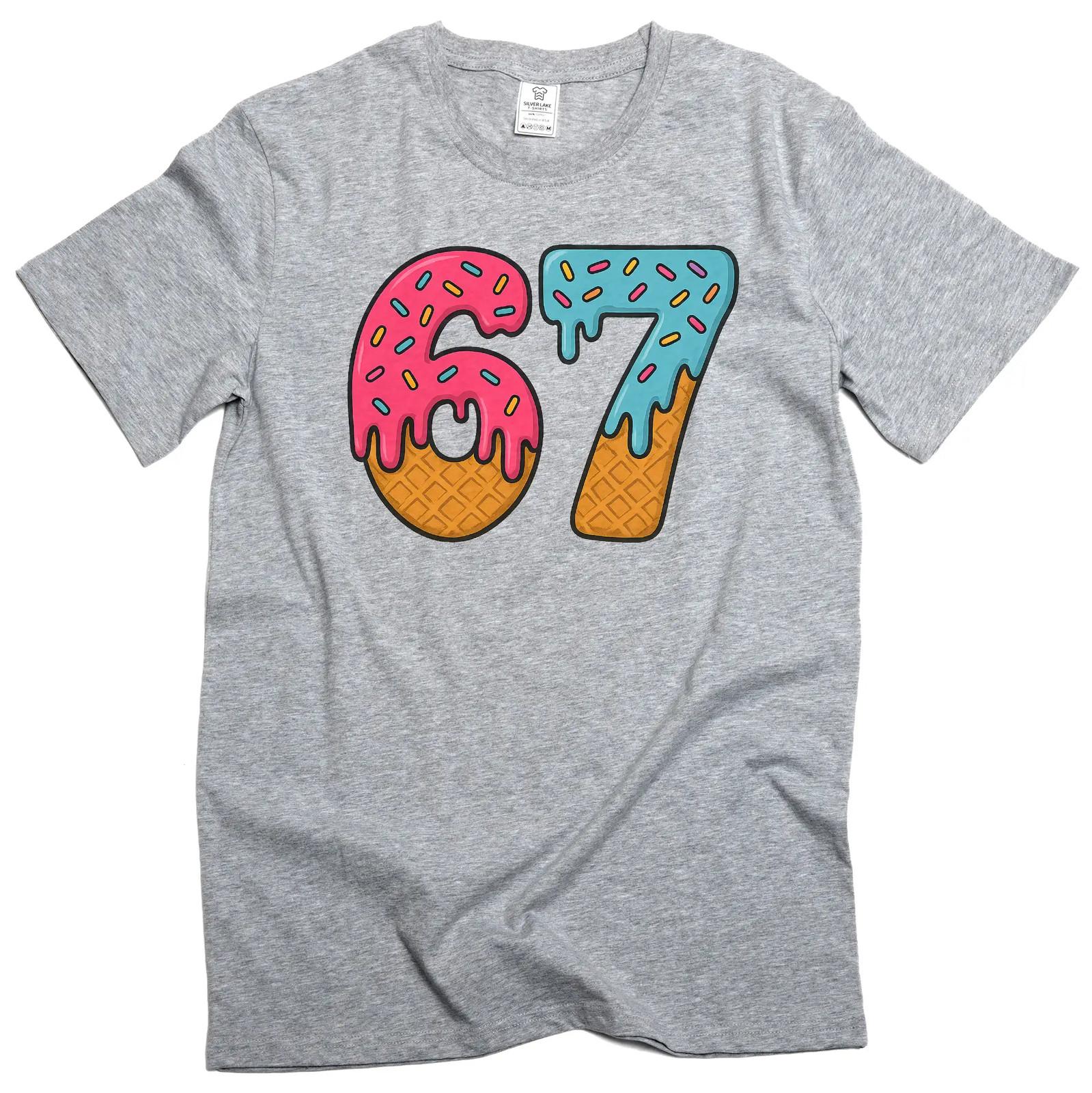 Men s Funny Six Seven 67 Internet meme T-shirt school college gen alpha funny T L