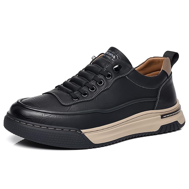 Fashion Men Casual Leather Shoes2024New Luxury Brand Genuine Leather Walking Shoes Outdoor Flat Designer Sneakers Tenis Masculino Shoes