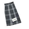 Winter Gray Plaid High-Waist Slimming JK School Uniform Pleated A-line Midi Skirt