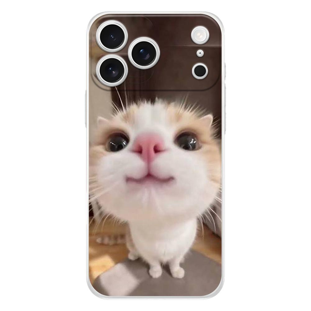 Soft Clear TPU Phone Case For iPhone 17 Air 16E 16 11 15 14 Pro MAX 12 13 7 8 Plus SE Easter Cover Protection Funny Animal Cat