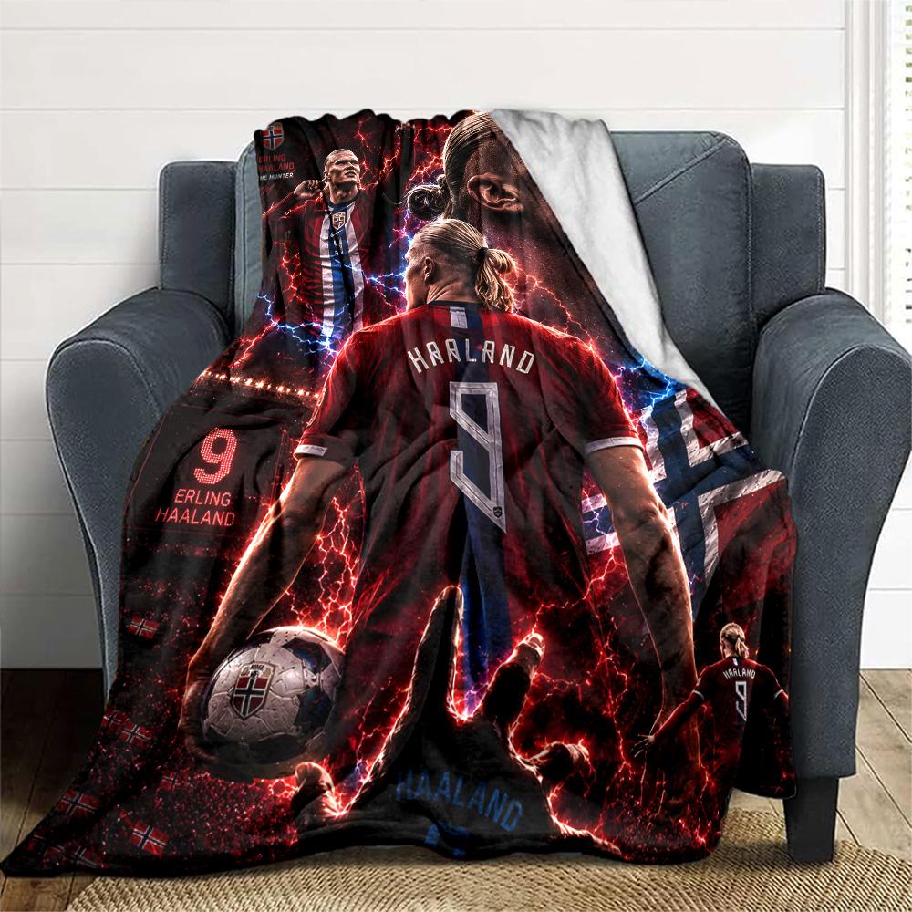 1pc Haaland15 Blanket, Gift, for Men and Women, Soft Blanket, Good for Sofa Bed Couch Travel, Lightweight Flannel Blanket