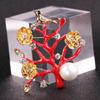 Chinese Style Bird Branch Pearl Brooch Drop Oil Design Flower Corsage Long-lasting Color Exquisite Cute Women's BFF Gift