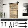 Sliding Door Hardware Kit - vidaXL - SKIEN - 183 Cm - Powder-Coated Steel - Black