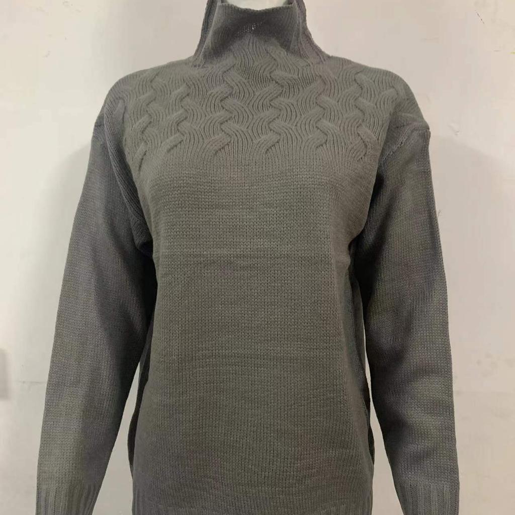 Fashion Knit Details Turtleneck Long Sleeve Sweater for Women