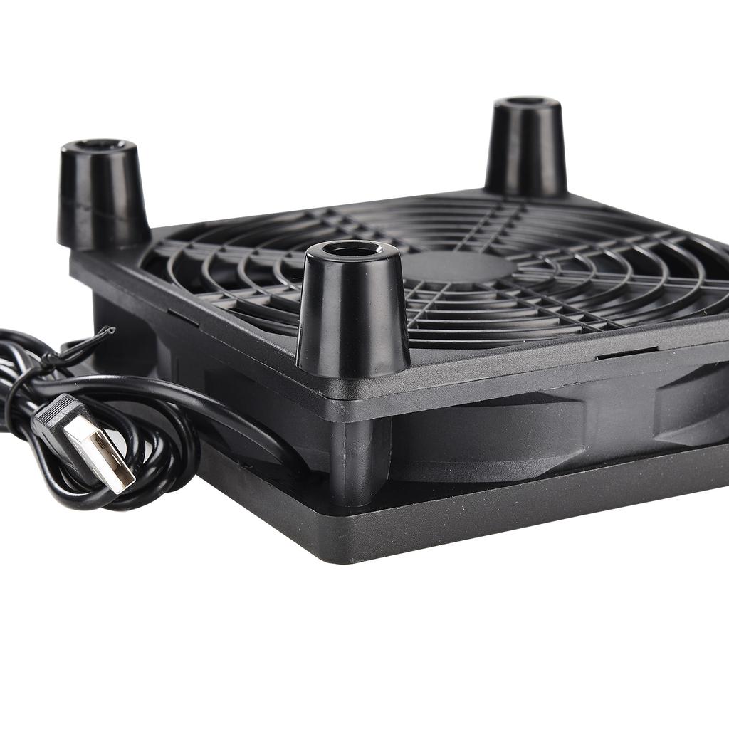 USB Router Cooling Fan Fit for AC88U R7000 Set Top Box Cooling Fan with Double Side Plastic Net Foot Pads 12cm