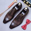 Fashion Men's Retro Genuine Leather Oxford Shoes Top Layer Cowhide Triple Joint Stylish Comfortable Footwear