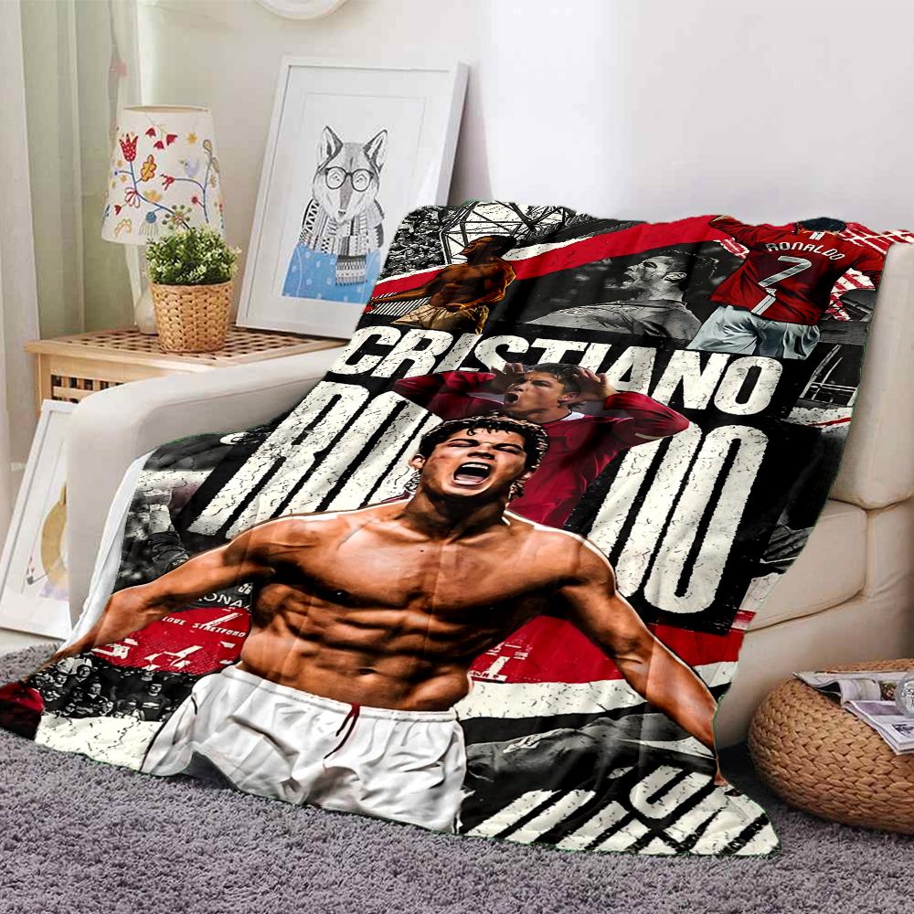 Ronaldos Legacy Lights bedruckte Flanelldecke, atmungsaktiv und warm, ein stilvolles Geschenk für Zuhause, geeignet für den Gebrauch zu Hause, im Büro und als Tagesdecke. 0713a5