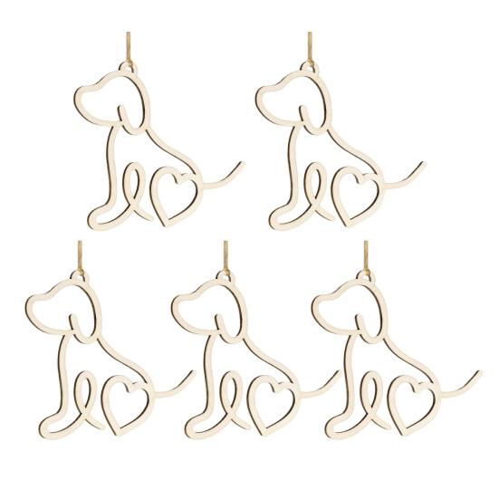 5 Pcs Wooden Christmas Ornaments Sister Hood Elephant Dog Bee Ornament for Xmas Tree Friendship Gifts for Women Best Friends