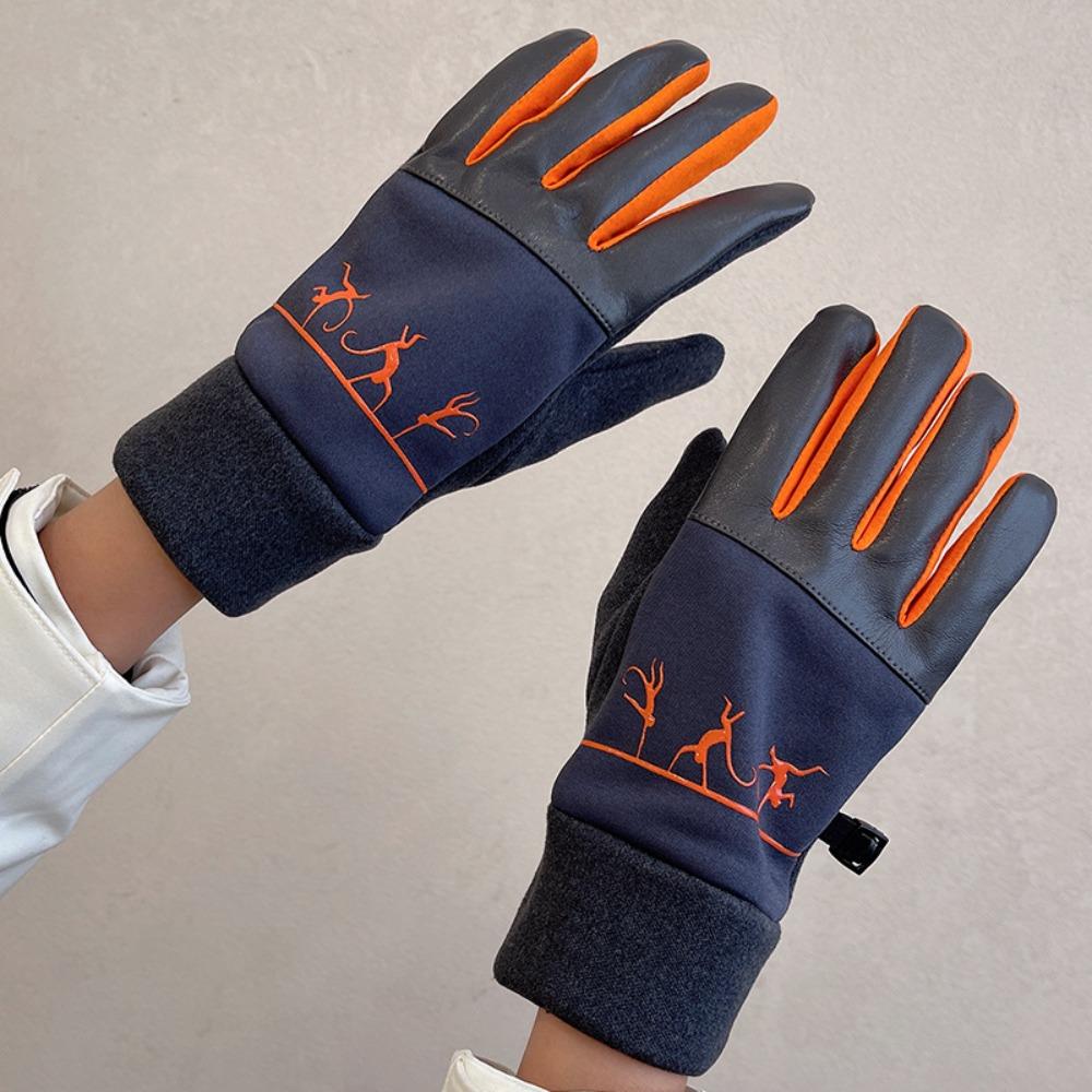 Warm gloves women's winter velvet thickened suede autumn and winter cold touch screen new cycling skiing gloves