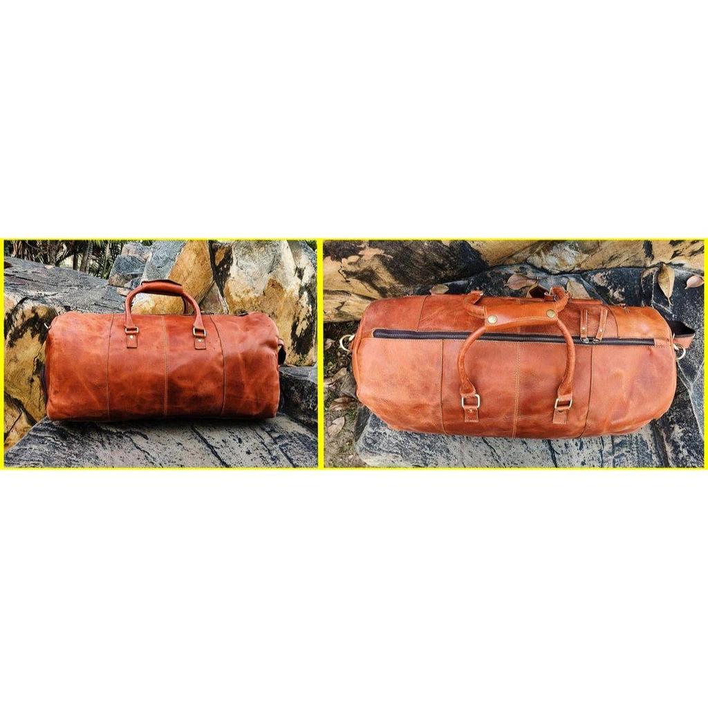 Leder-Reisetasche, handgemachter Leder-Weekender, Turnbeutel, Urlaubs-Reisetasche, Reisetasche, Übernachtungstasche, Leder-Reisetasche