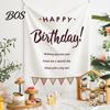 Matching Hanging Flags Baby Birthday Backdrop, Greenery Forest Banner for Boy Girl, Integrated Cloth 100 Day Celebration Party Decorations,
