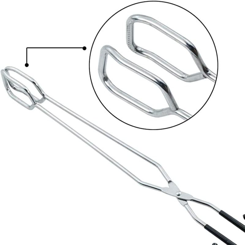 Extra Long Scissor Tongs 41cm Stainless Steel Barbecue Grilling Tongs Cooking Tool Kitchen Supply Handles Slip-proof