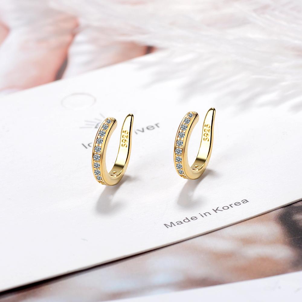 ANENJERY Geschmackvolle Micro Pave Zirkon Clip auf Ohrring Mode Ohr Manschette Schmuck Für Frauen Mädchen PartyWholesale