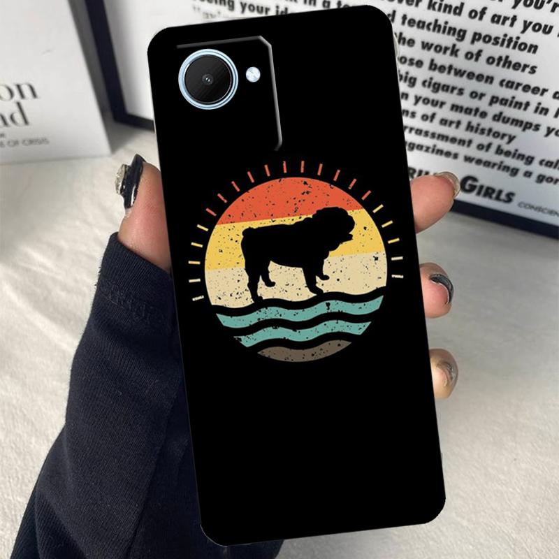 English Bulldog Heartbeat For Realme GT7 Pro GT6 C67 C65 C63 C61 C55 C53 C51 C71 C75 10 11 12 13 14 15 Pro Plus Case