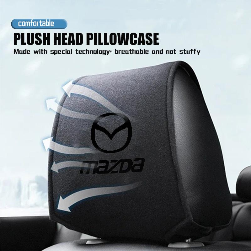 Car Seat Headrest Cover Auto Logo Head Pillowcase Accessories For Mazda 3 6 CX5 2 CX3 CX9 MX5 RX8 Axela Demio Atenza MS FF13