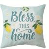 Short plush material pillowcaseLemon  themed Home Blessing Pillow CoversLiving room sofa cushion cover soft and comfortable b