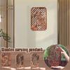 Chinese Traditional Artware Wooden Carving Wall Hanging Piece Background Wall, Solid Wood Hollow Carving Plum, Bamboo Decor