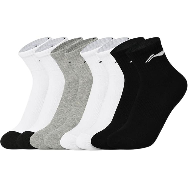 Li Ning Crew Socks Unisex 4 Pack AWTV011-1 L