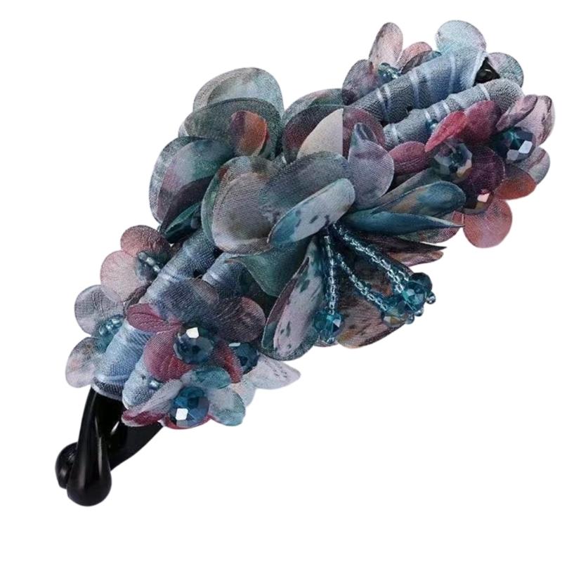 Elegant Fabric Banana Hair Clip Flower Hairpin With Anti Slip Design Comfortable And Stylish For Daily Use