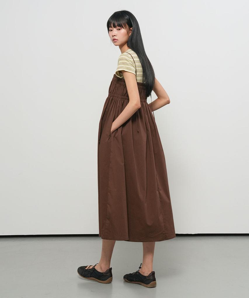 General Idea Shirred Banding Sleeveless Dress [Brown] / Gf2Lop516