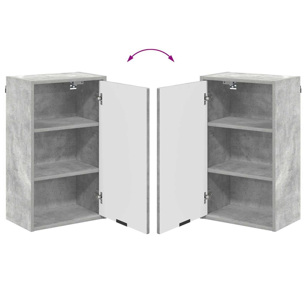 Wall Mounted Bathroom Cabinet Concrete Grey 39 x 23.5 x 65 cm