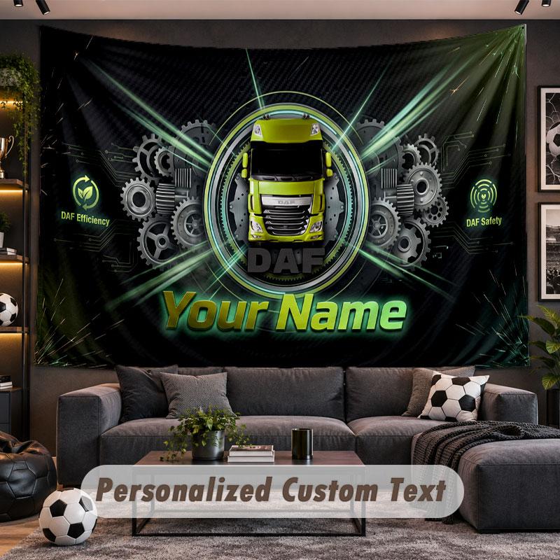 Wall Hanging Tapestry Custom NameDAF Pattern Personalized Printed Fabric Wall Decor