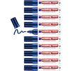 Edding 550 Marqueur Permanent - Bleu - 10 Stylos - Pointe Ronde 3-4 Mm - Sèche Vite, Résiste À L'eau Et Aux Frottements - Pour
