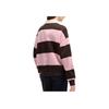 Fila Striped Knitted College Style Long Sleeve Polo Shirt Women Tops Coffee-Brown F11W519219FBN